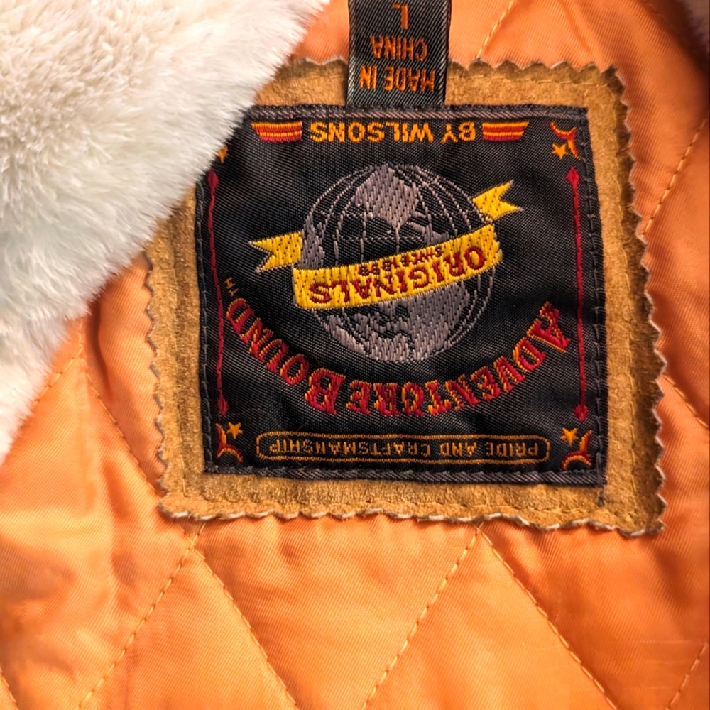 Adventure Bound Wilson’s Tan Leather Jacket Coat Size large